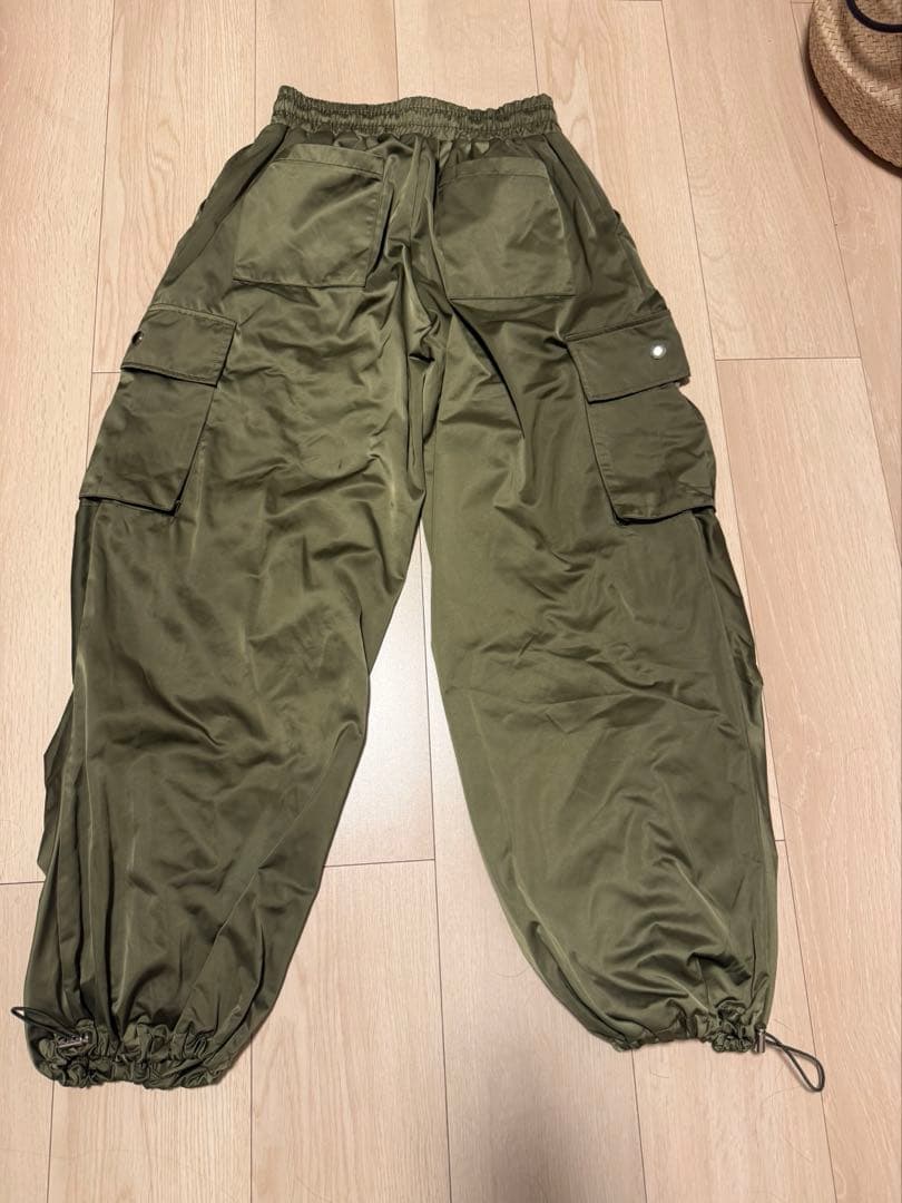 パンツ poppy gather ribbon cargo pants (khaki)