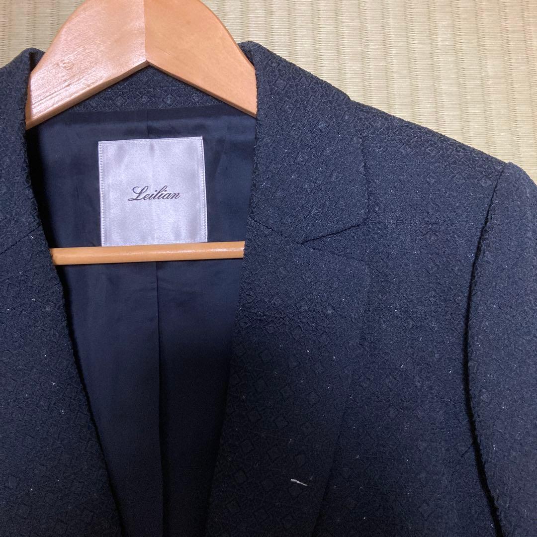 Leilian レリアン ネイビー 紺 スカートスーツ　上下セット　13＋号