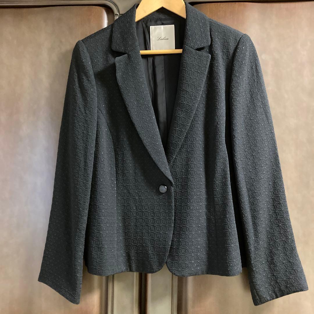 Leilian レリアン ネイビー 紺 スカートスーツ　上下セット　13＋号