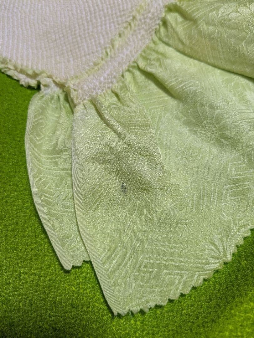 七五三　正絹　着物　鹿の子　総絞り　赤　白　７歳　フルセット