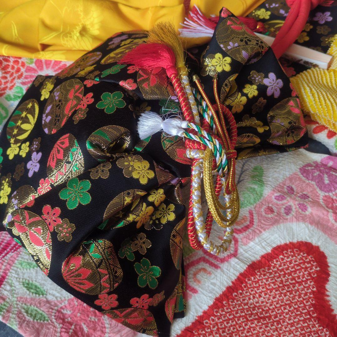 七五三　正絹　着物　鹿の子　総絞り　赤　白　７歳　フルセット