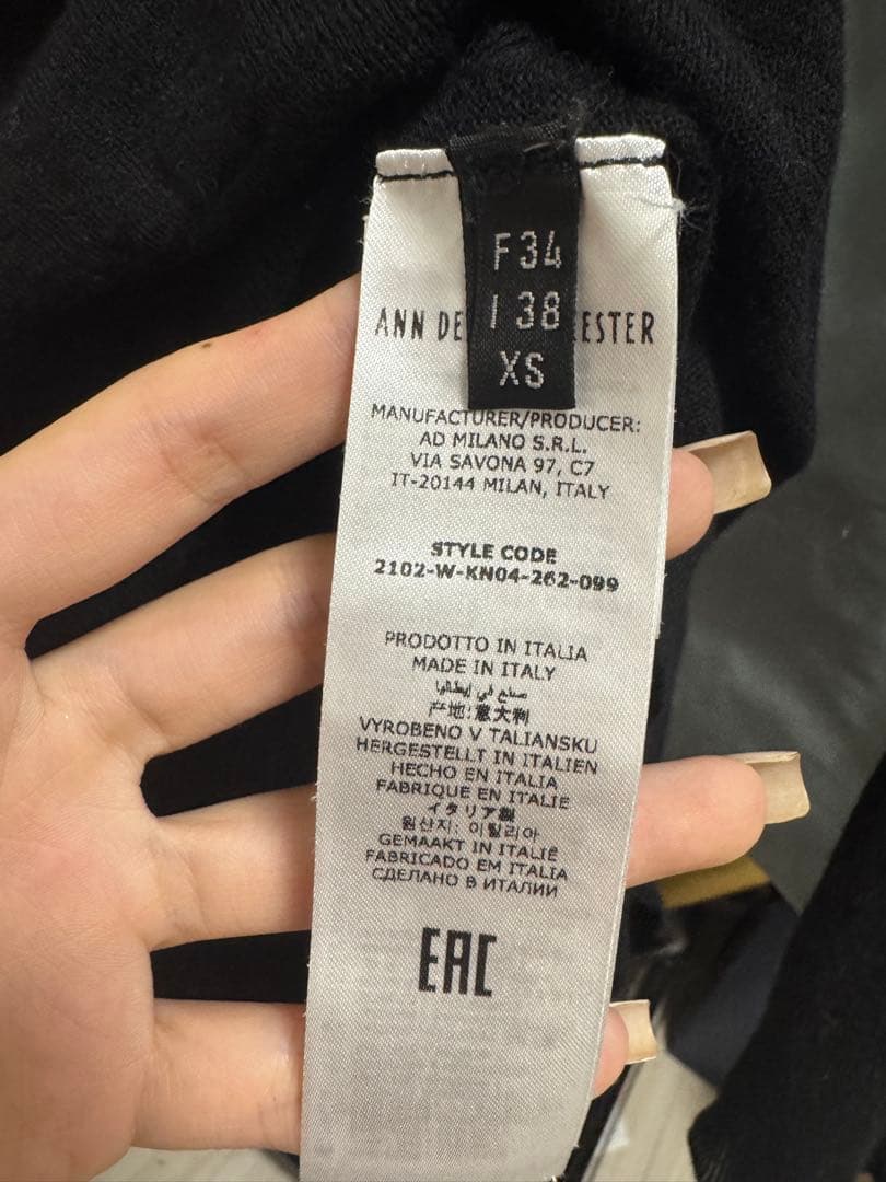 ANN DEMEULEMEESTER ブラック タートルネック