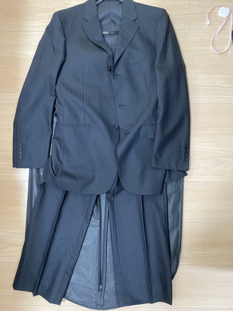 美品　バーバリーブラックレーベル　スーツセット　紺　ストライプ