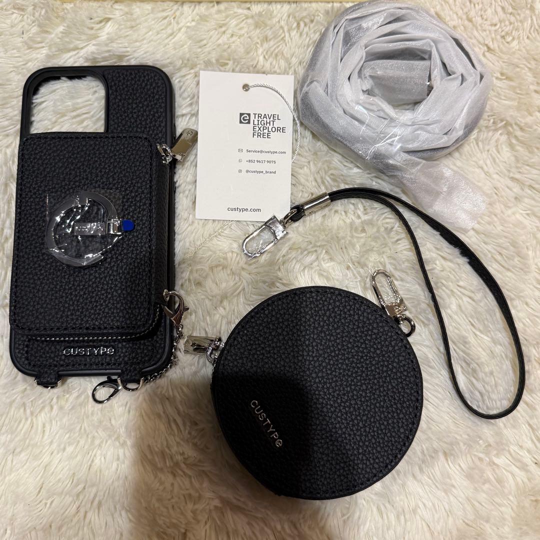 CUSTYPe iPhone 16 Pro MAXショルダーケース、ポーチ付き