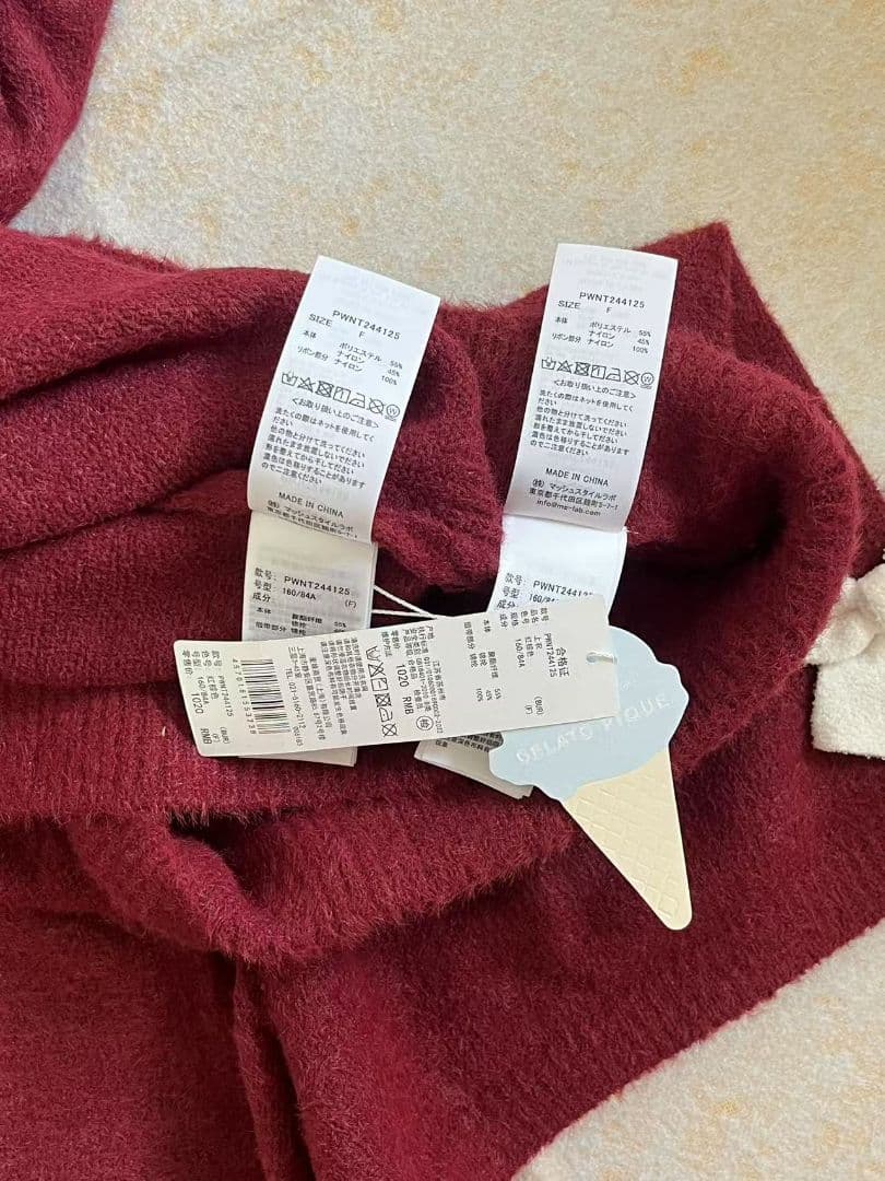 ジェラートピケ　ニットリボンプルオーバー&ショートパンツセット