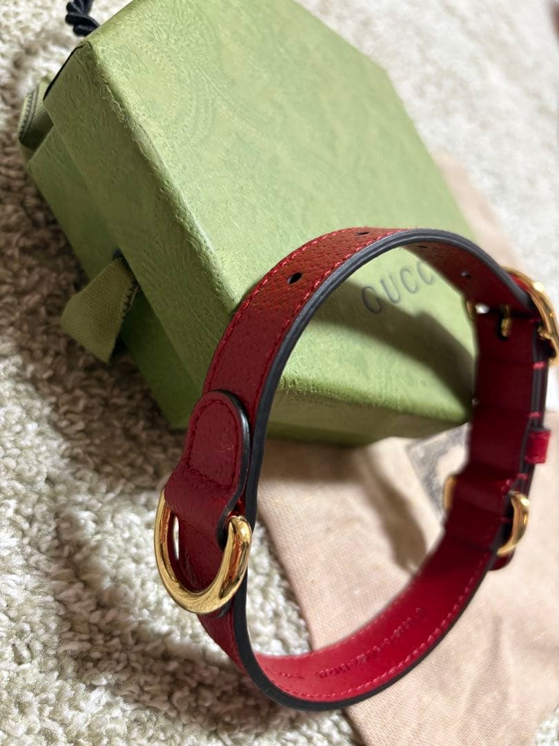 GUCCI レザー 赤い首輪