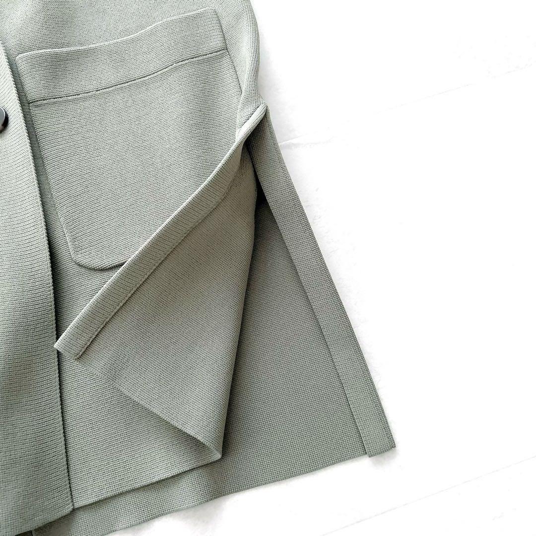 新品タグ付✨人気アンスリード　スクエアショルダーニットジャケット　ダブル　コート