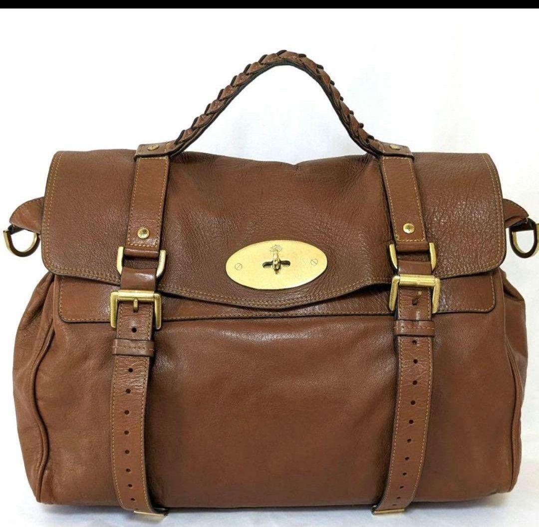 【美品】 mulberry アレクサ 2way ショルダーバッグ ブラウン