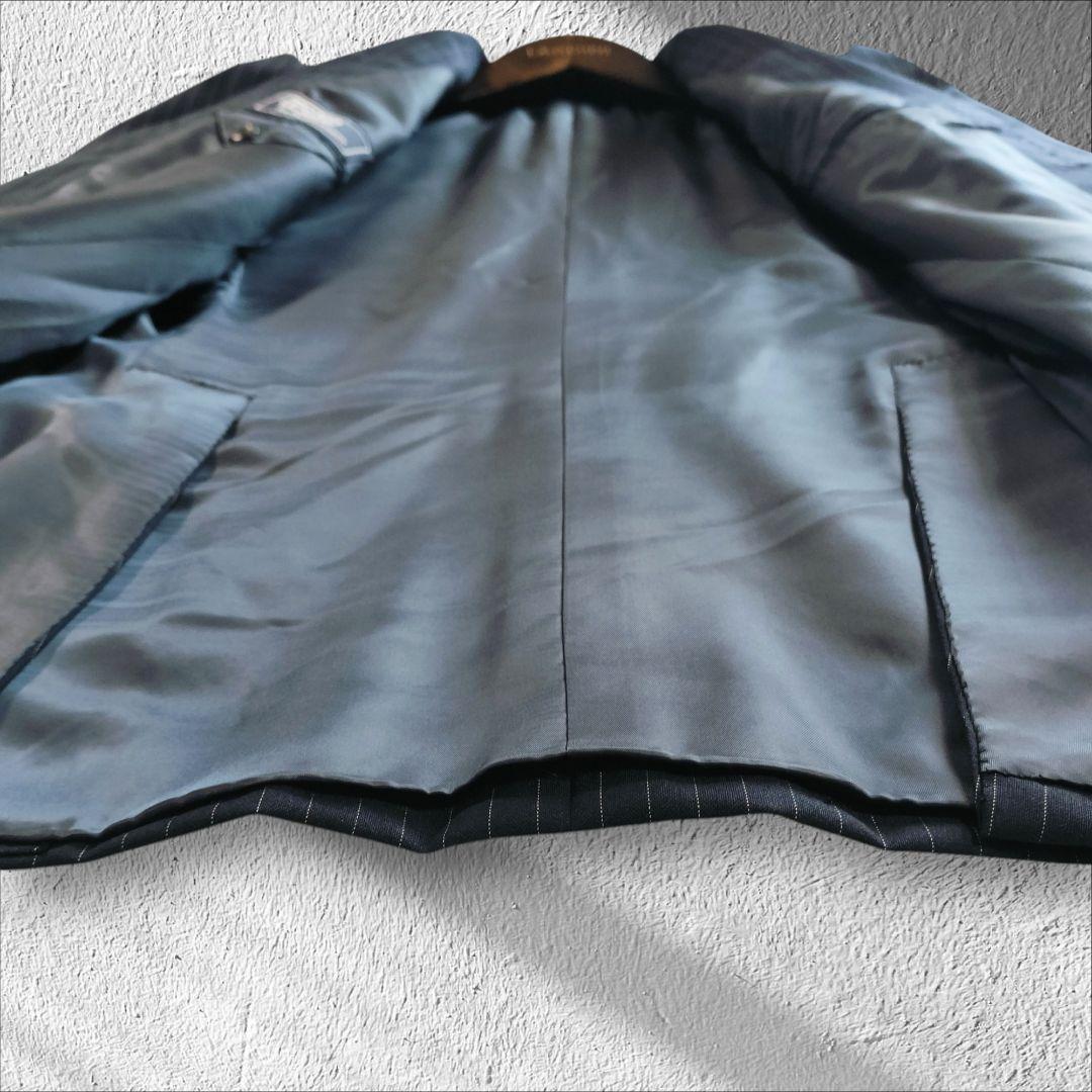 ②ポロラルフローレン ピンストライプ スーツ A5 ネイビー ブラック