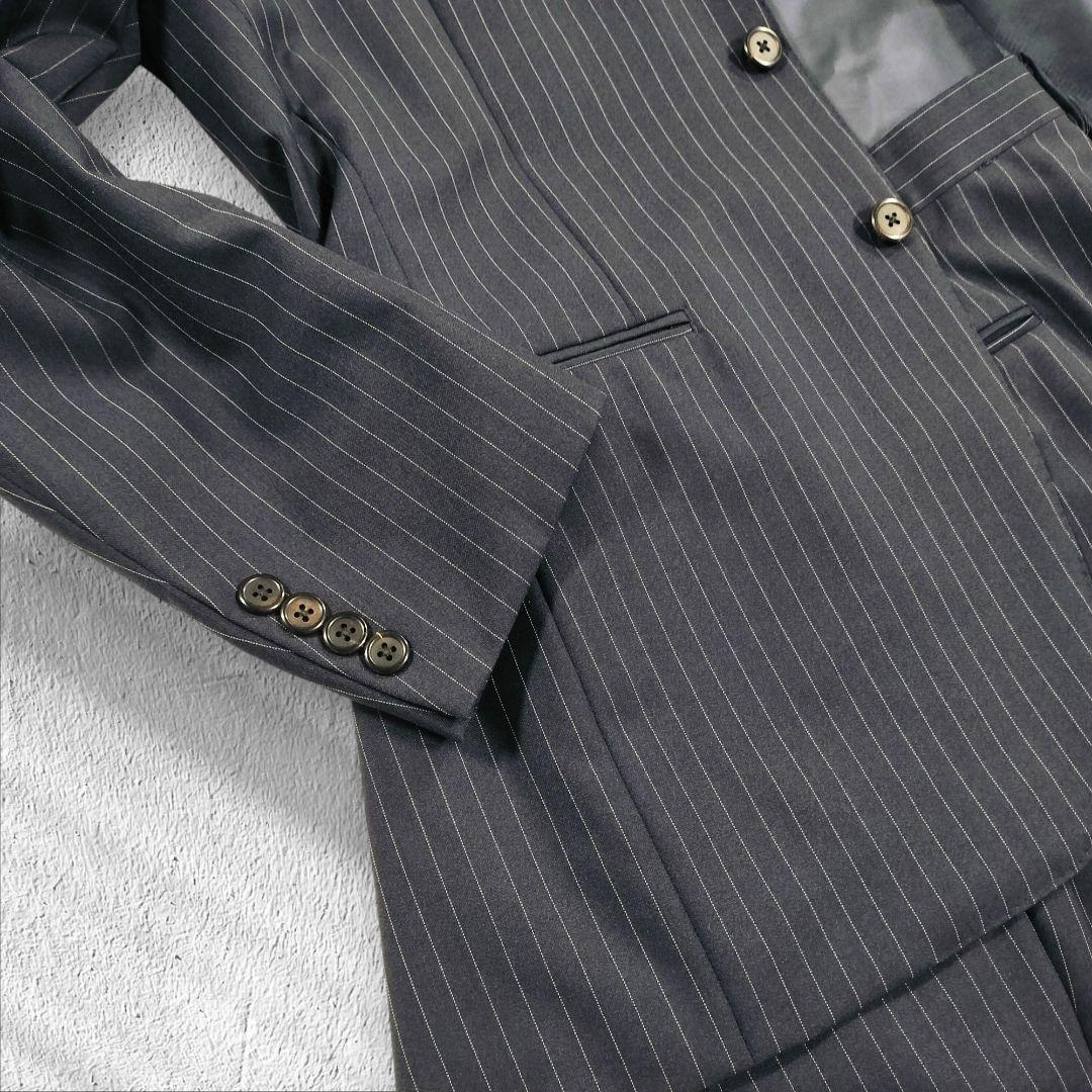 ②ポロラルフローレン ピンストライプ スーツ A5 ネイビー ブラック