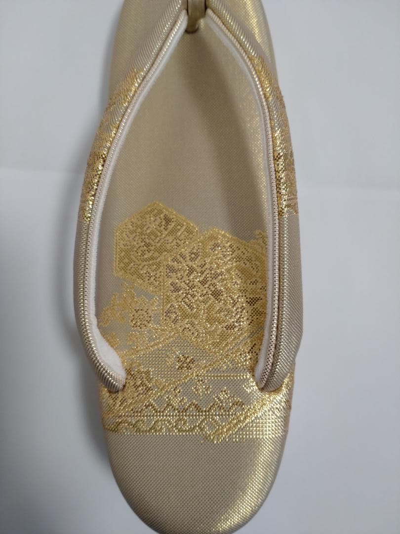 成人式振袖用 バッグと草履セット ゴールド刺繍
