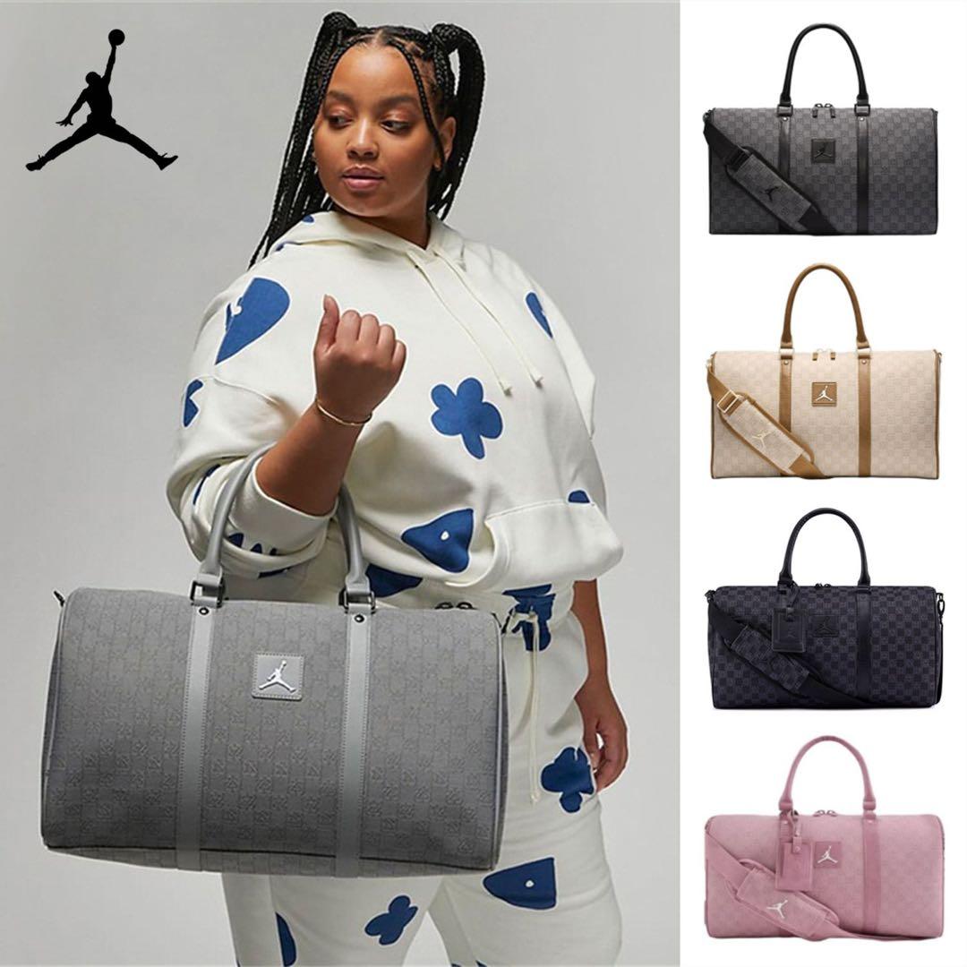 Jordan ボストンバッグ グレー チェック柄