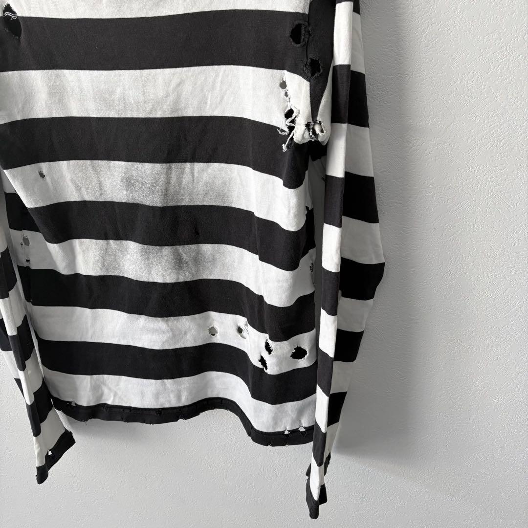 ナンバーナイン モダンエイジ期 ダメージ ボーダー カットソー 02SS