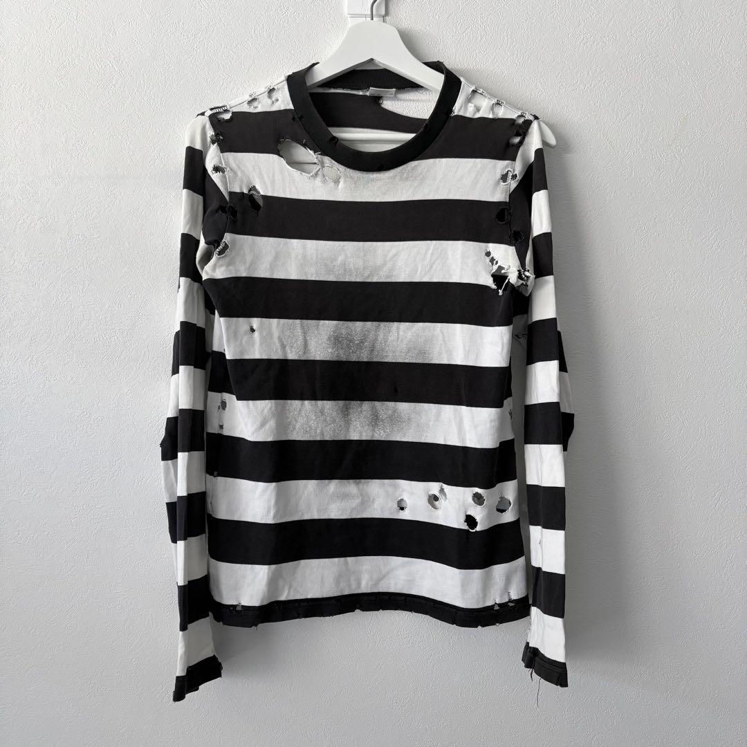 ナンバーナイン モダンエイジ期 ダメージ ボーダー カットソー 02SS