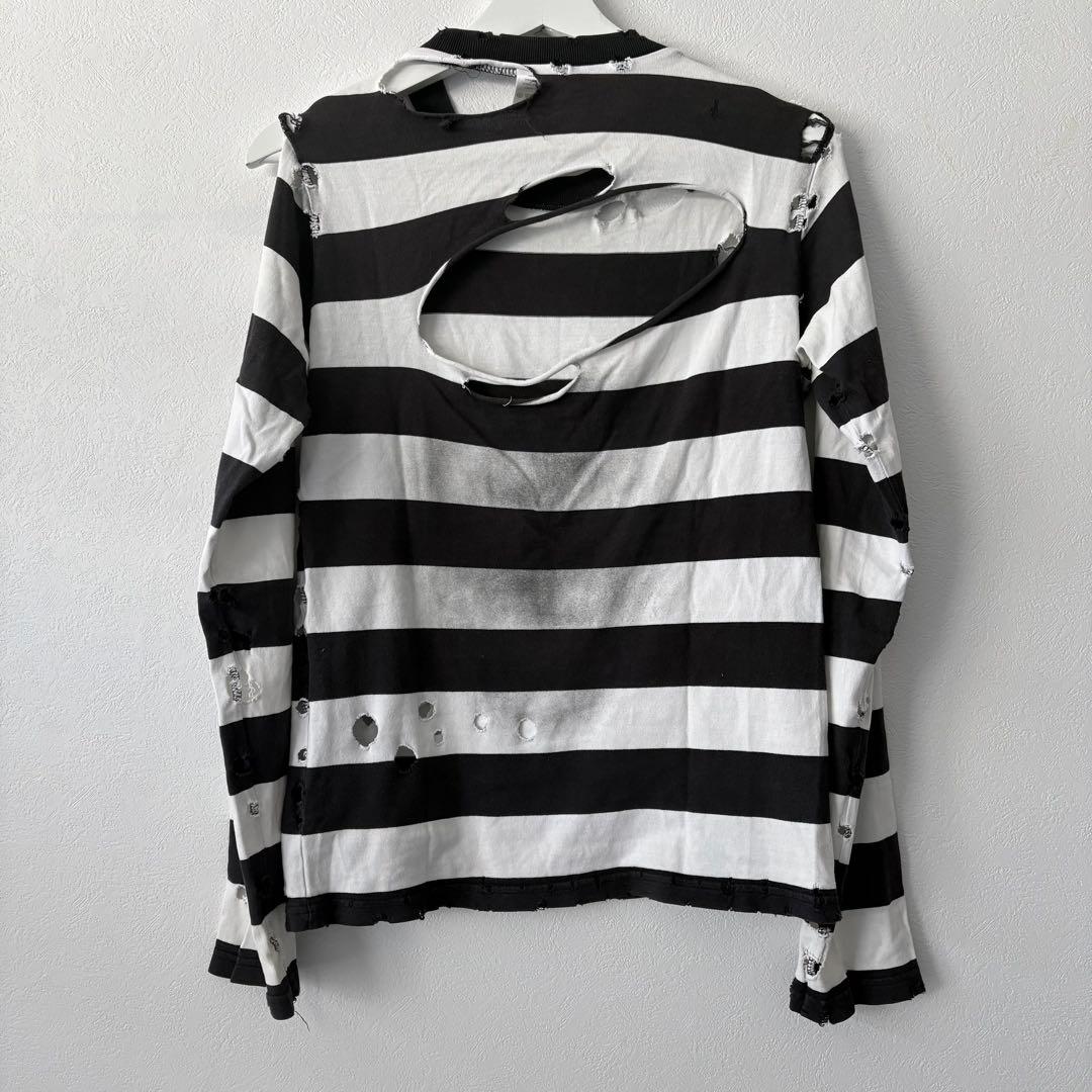 ナンバーナイン モダンエイジ期 ダメージ ボーダー カットソー 02SS