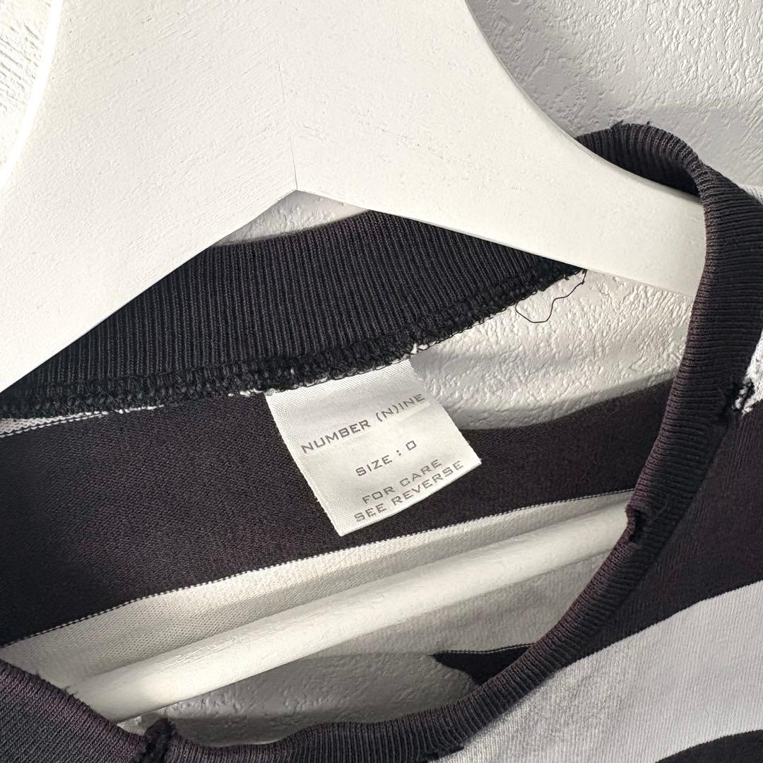 ナンバーナイン モダンエイジ期 ダメージ ボーダー カットソー 02SS