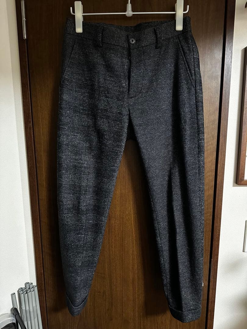 1piu1uguale3 クレイジーチェックパンツ　グレー Ⅳ