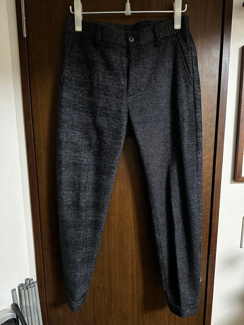 1piu1uguale3 クレイジーチェックパンツ　グレー Ⅳ