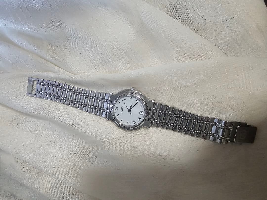 【希少】GUCCI グッチ 腕時計 9100M シルバー メンズ