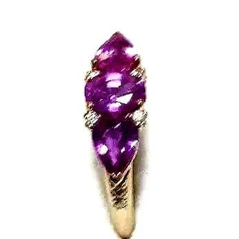 ね*み様 天然パ-プルサファイアK１８金リング、サイズ２２号！