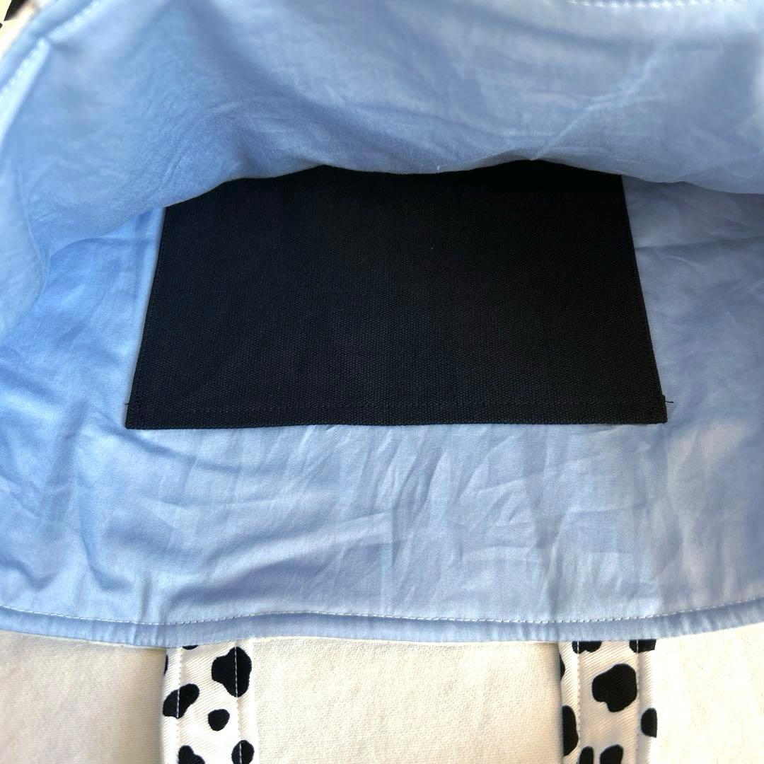 入園入学3点セット　【白地黒ハートヌビ×ダルメシアン】　女の子　レッスンバッグ