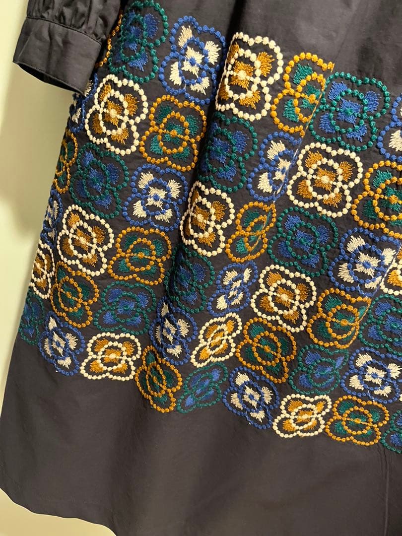 クリーニング済み　ミナペルホネン　blumen ギャザードレス　140