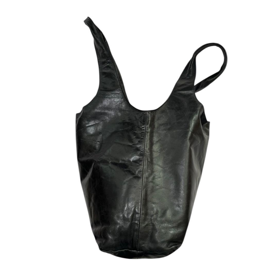 m0851 本革 レザー トートバッグ A4対応 ブラック