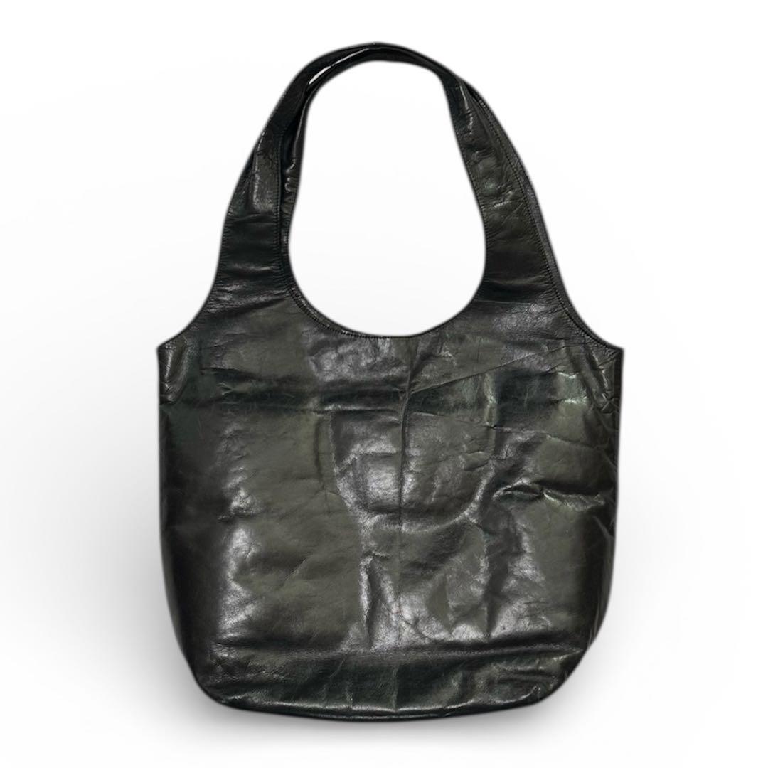 m0851 本革 レザー トートバッグ A4対応 ブラック