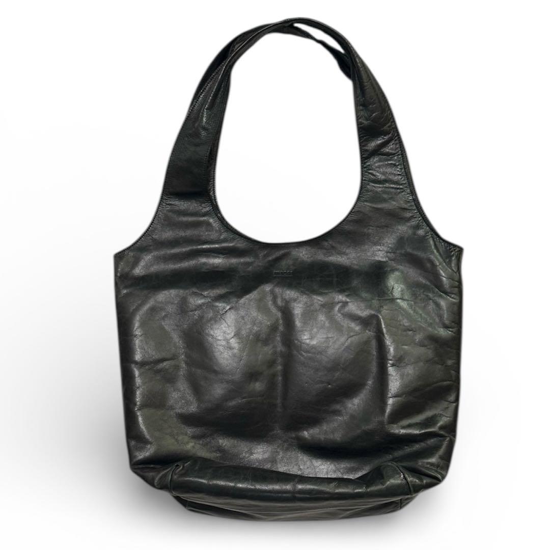 m0851 本革 レザー トートバッグ A4対応 ブラック