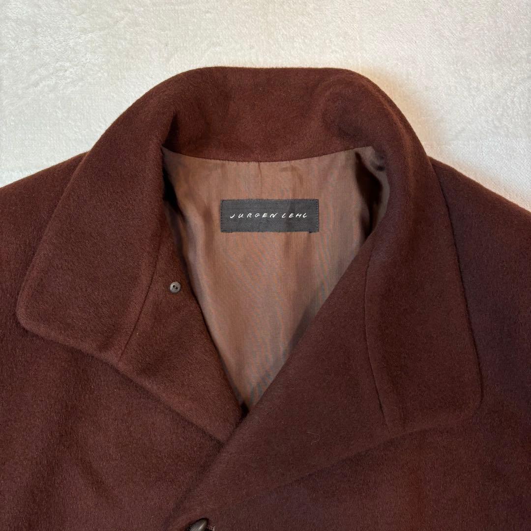 ヨーガンレール モッサコート アンゴラ 100% ボルドー L トグルボタン