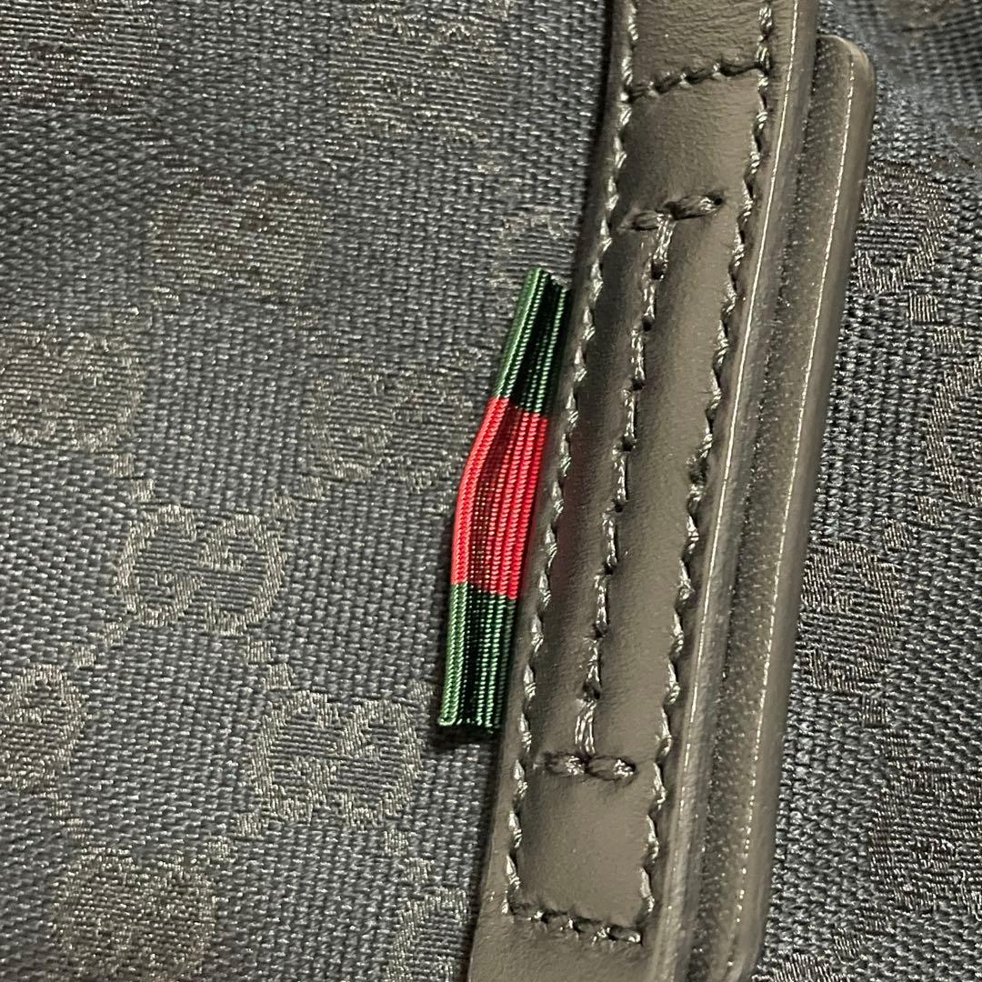 GUCCI グッチ ボストンバッグ ブラック GGスプリーム キャンバス