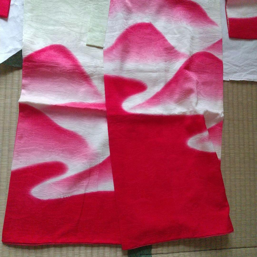 昭和レトロ 七五三 七歳 女児 女の子 着物 長襦袢 帯 しごきセット 正絹