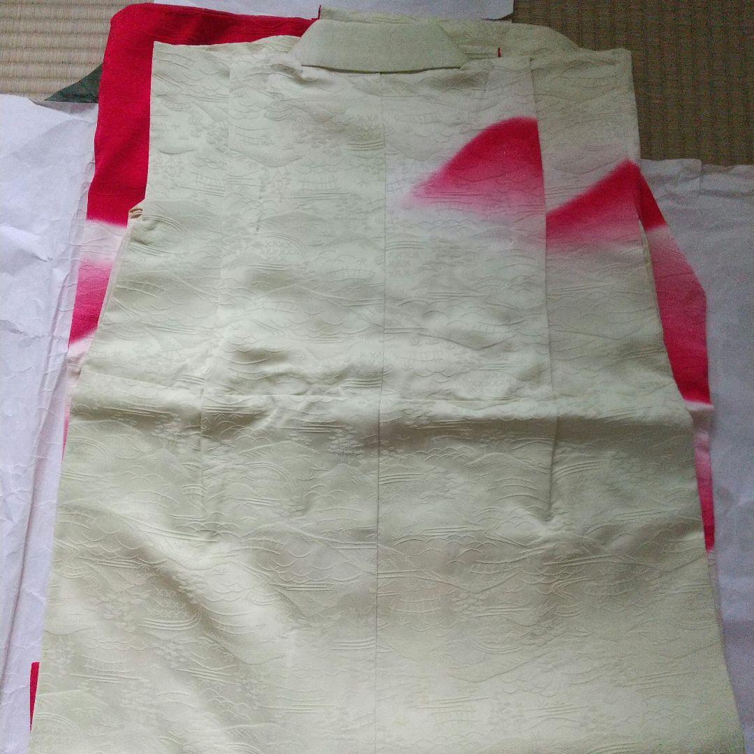 昭和レトロ 七五三 七歳 女児 女の子 着物 長襦袢 帯 しごきセット 正絹