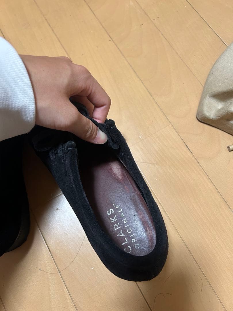 靴 Clarks Wallabee Black Suede