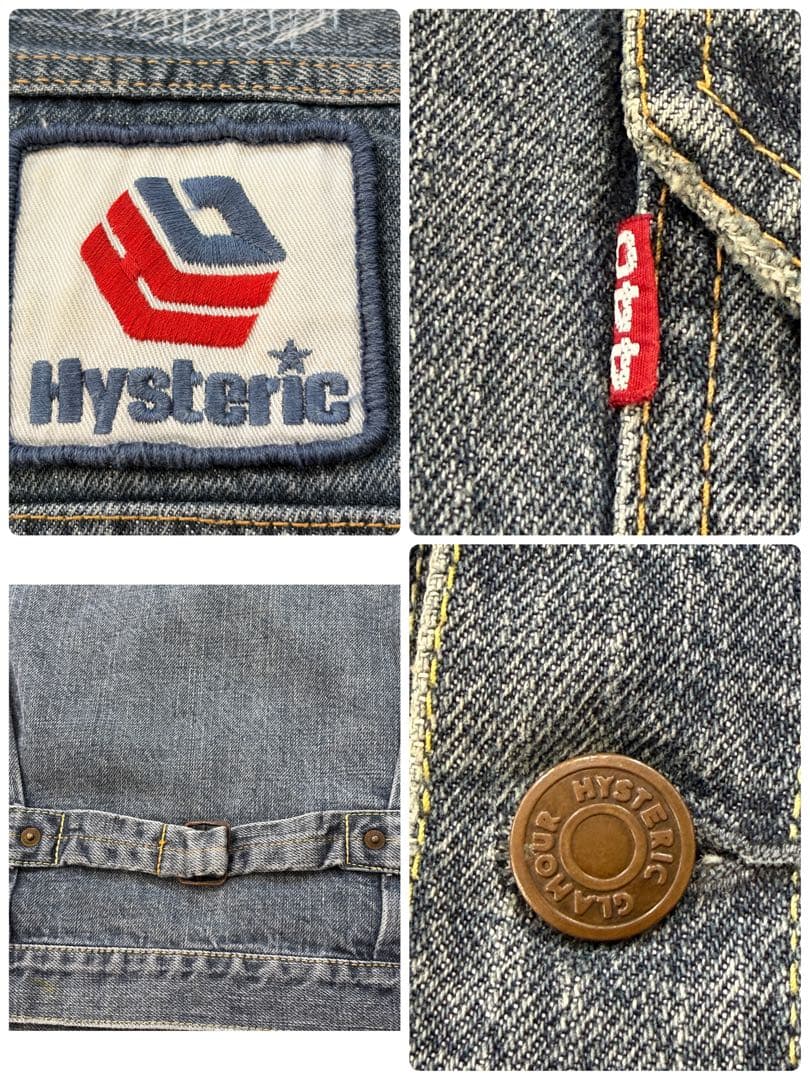 ヒステリックグラマー 2ndタイプ ダメージ加工 デニムジャケット ワッペン M