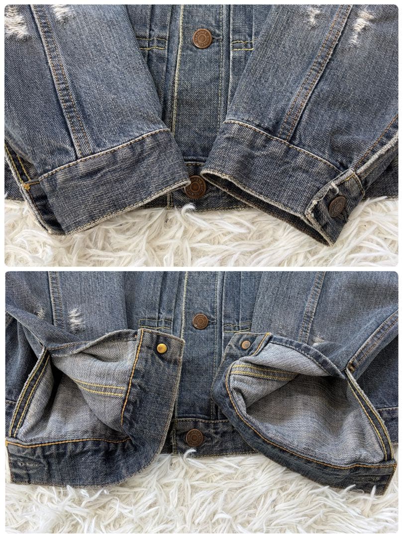 ヒステリックグラマー 2ndタイプ ダメージ加工 デニムジャケット ワッペン M