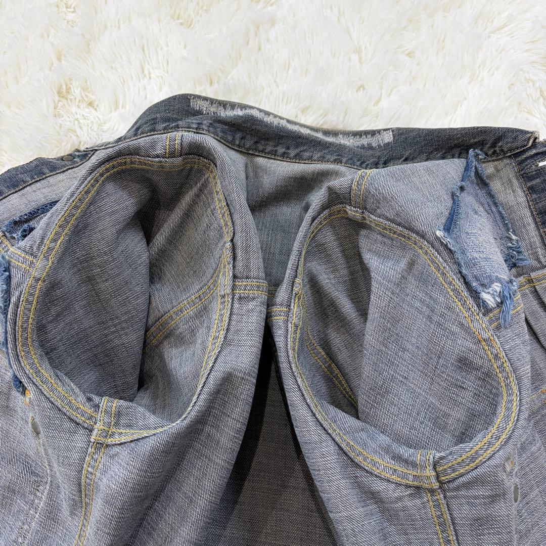 ヒステリックグラマー 2ndタイプ ダメージ加工 デニムジャケット ワッペン M