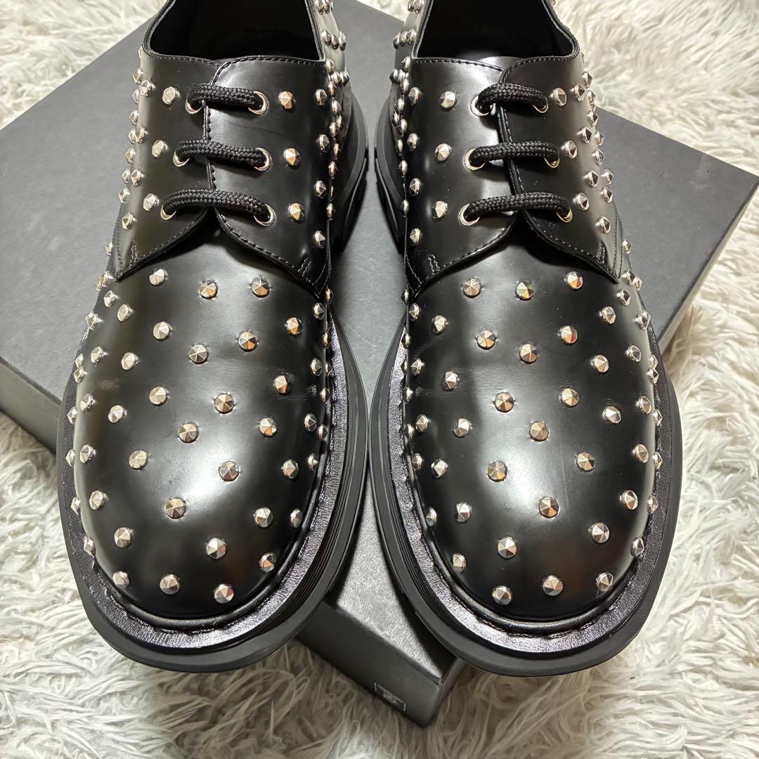 【未使用に近い】ALEXANDER MCQUEEN 本革 厚底 スタッズ 43