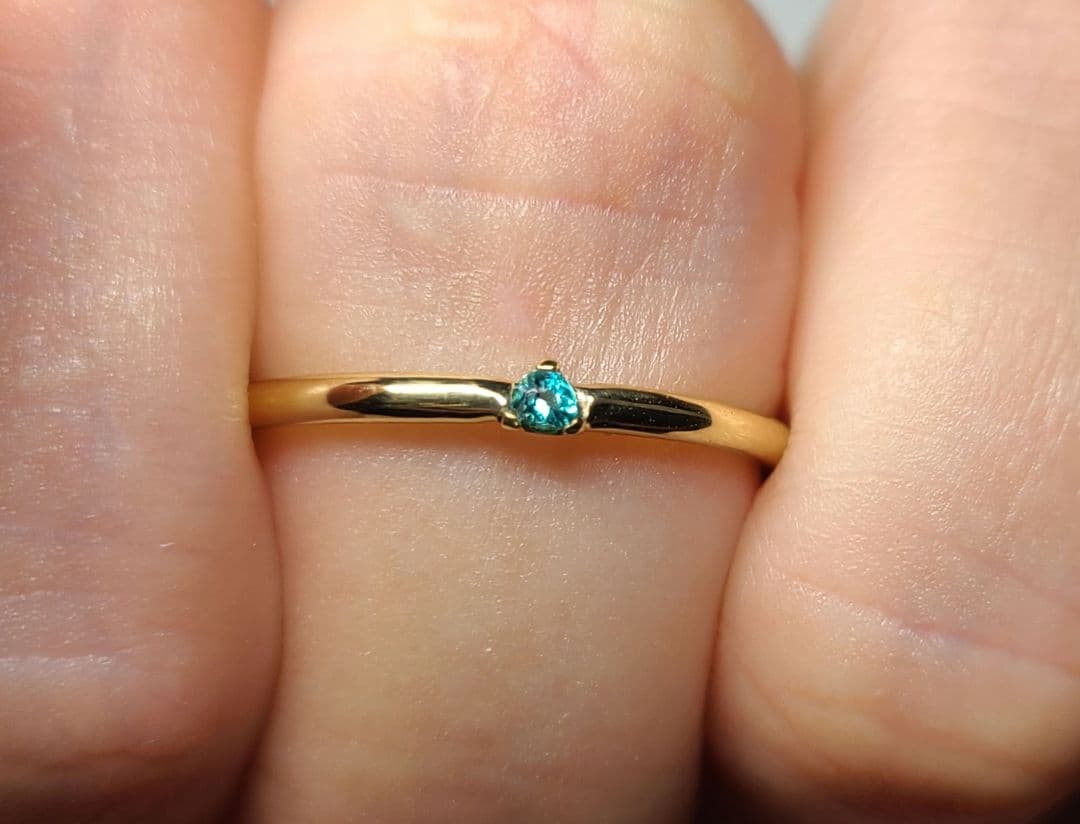 みるくる★ブラジルバターリャパライバトルマリンリング18金★