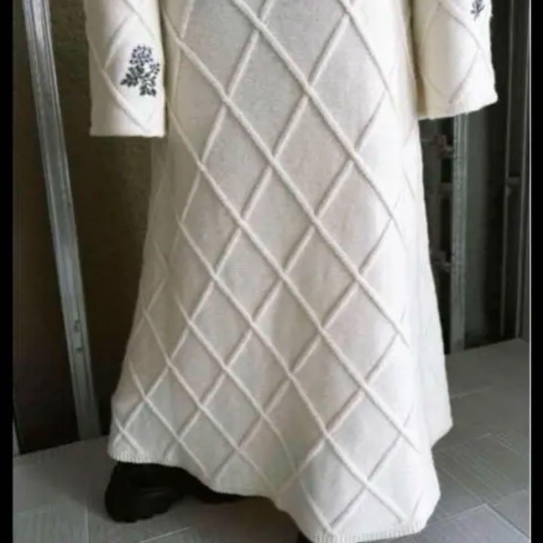 AMERI アイボリーニット ロングワンピース