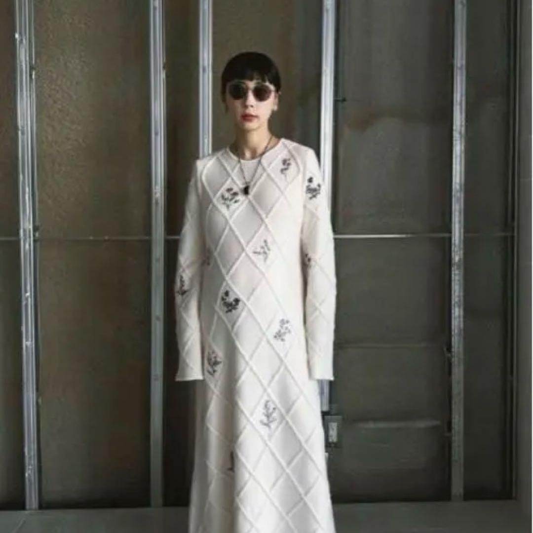 AMERI アイボリーニット ロングワンピース