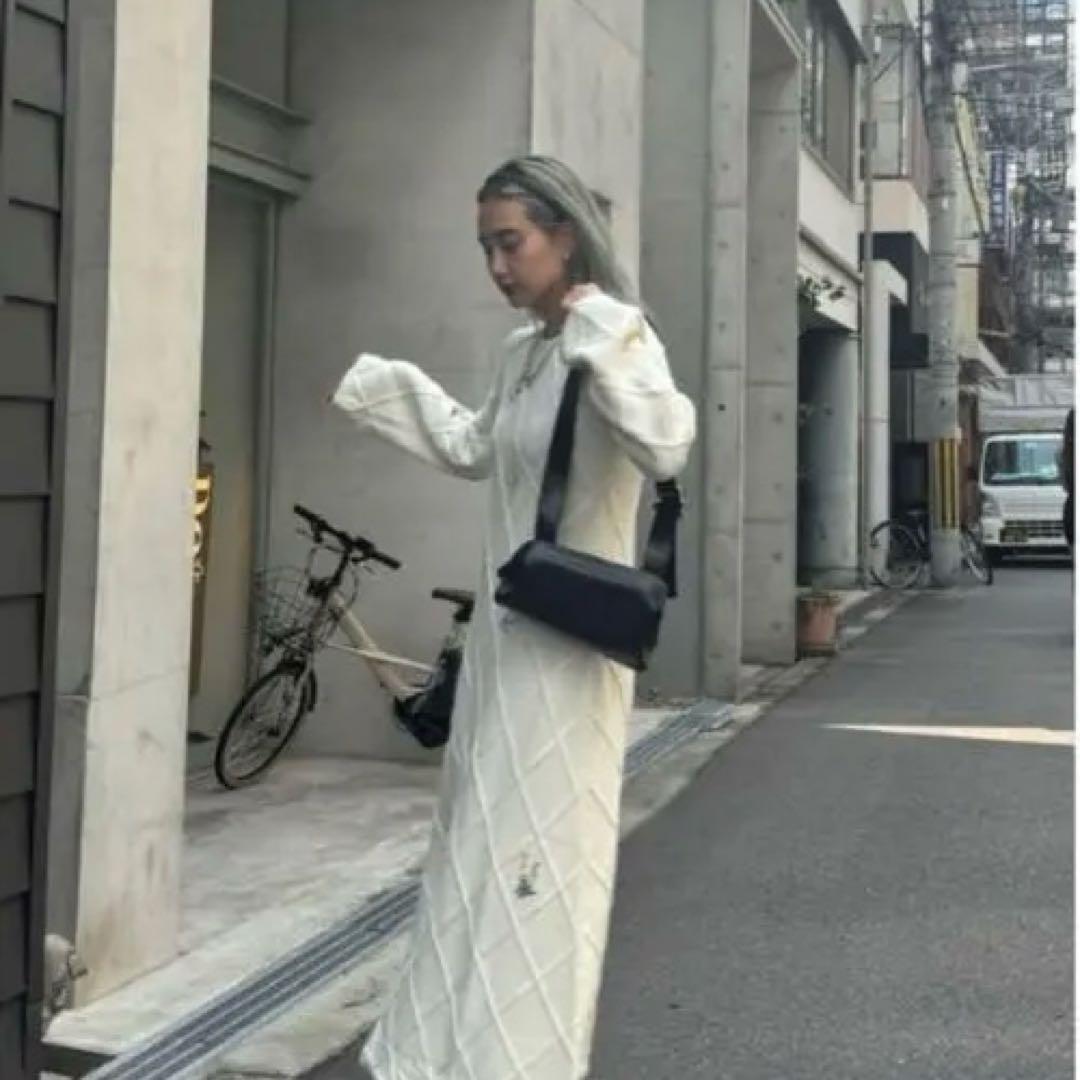 AMERI アイボリーニット ロングワンピース