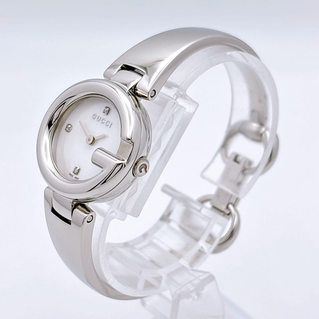 【極美品・電池新品・付属品】GUCCI 134.5 3P ダイヤ シェル