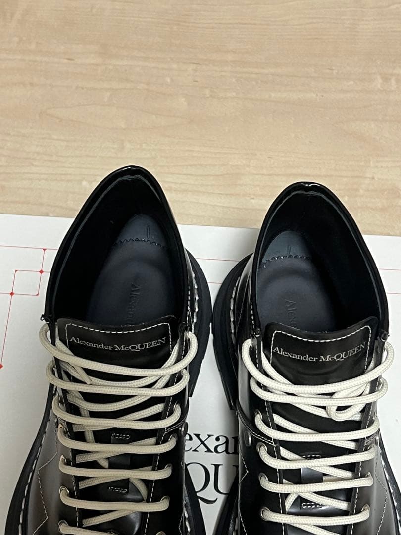 靴 AlexanderMcqueen Blackleatherankleboots