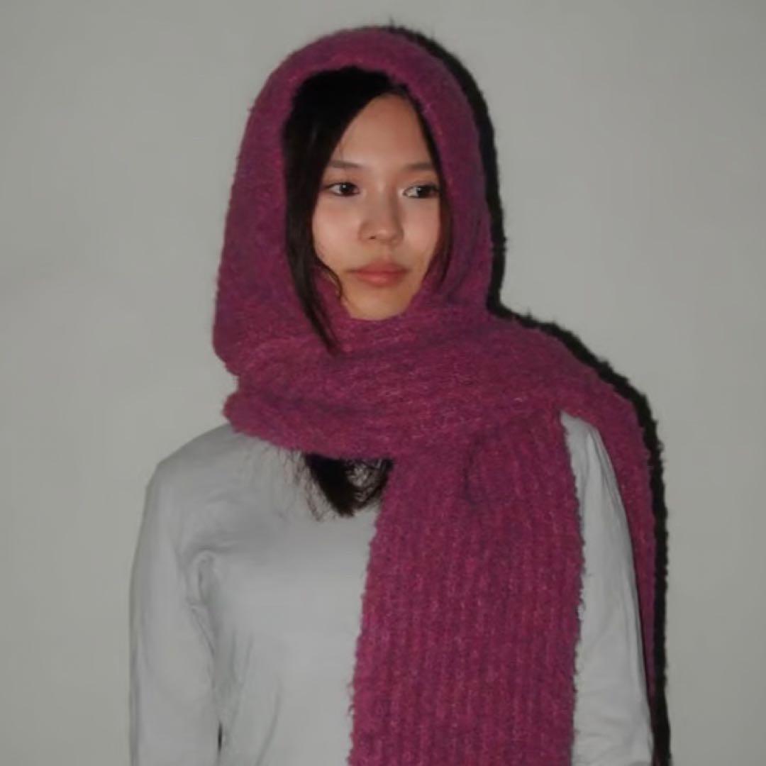 Margarines 【完売品】hooded scarf-Pink