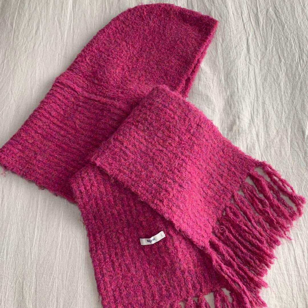 Margarines 【完売品】hooded scarf-Pink