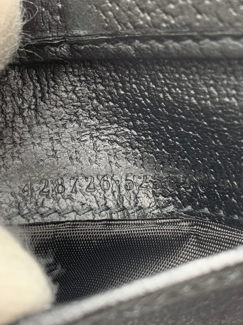 GUCCI 二つ折り財布 GGマーモント グッチ レザー ブラック 黒