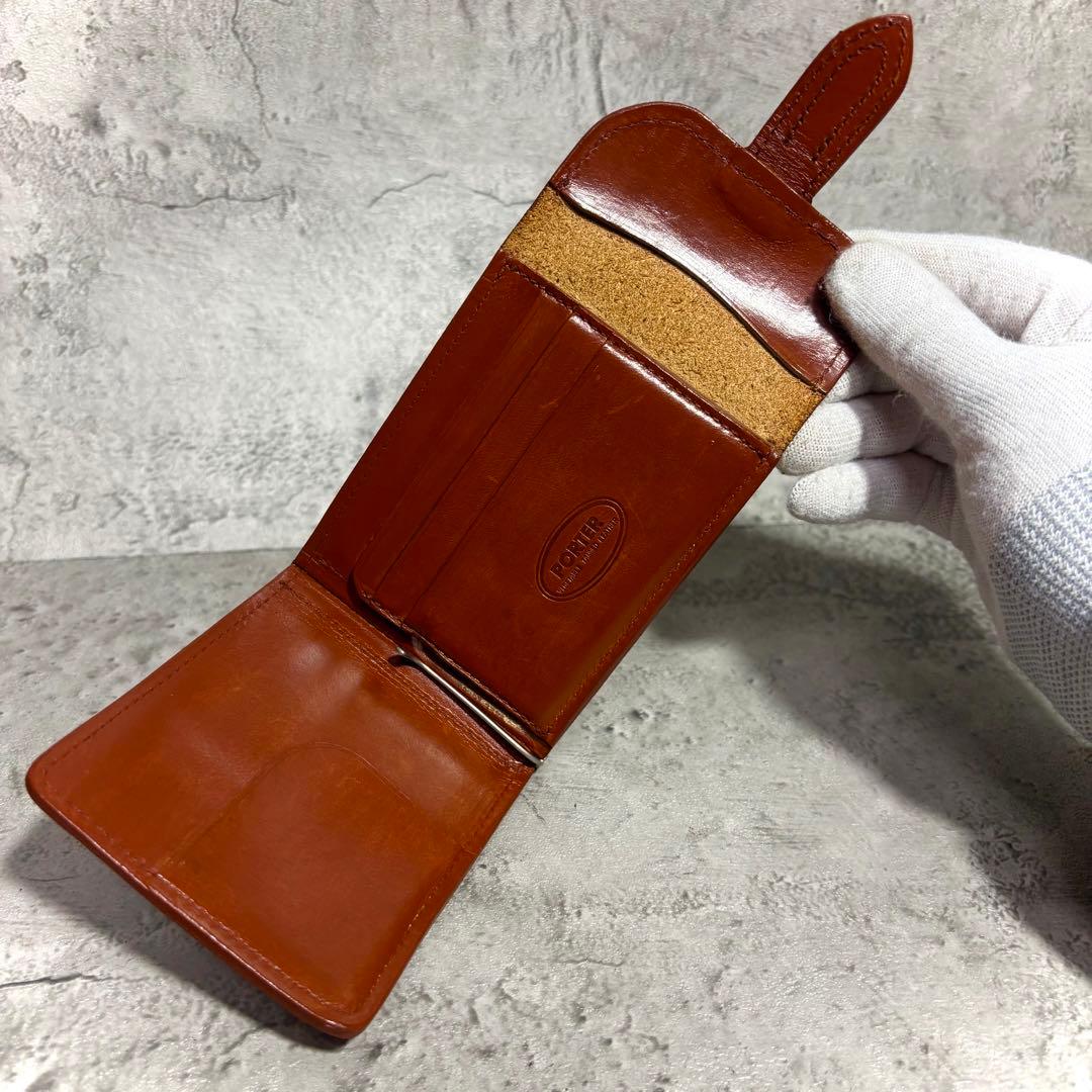 【オススメ！】ポーター ネイチャー NATURE マネークリップ 茶 レザー 革