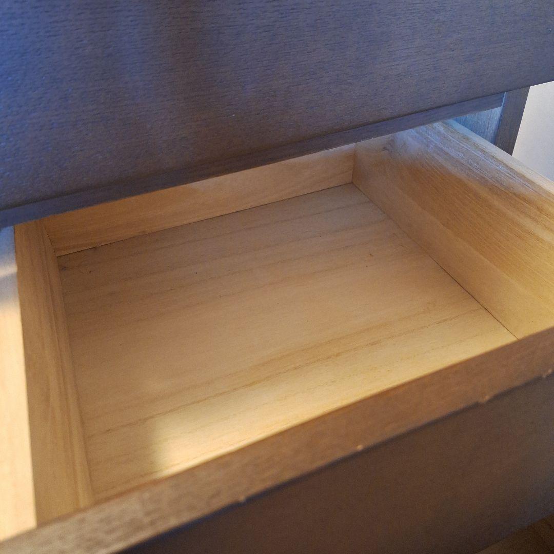 無印良品　タモ材　ダークブラウン 木製チェスト 4段