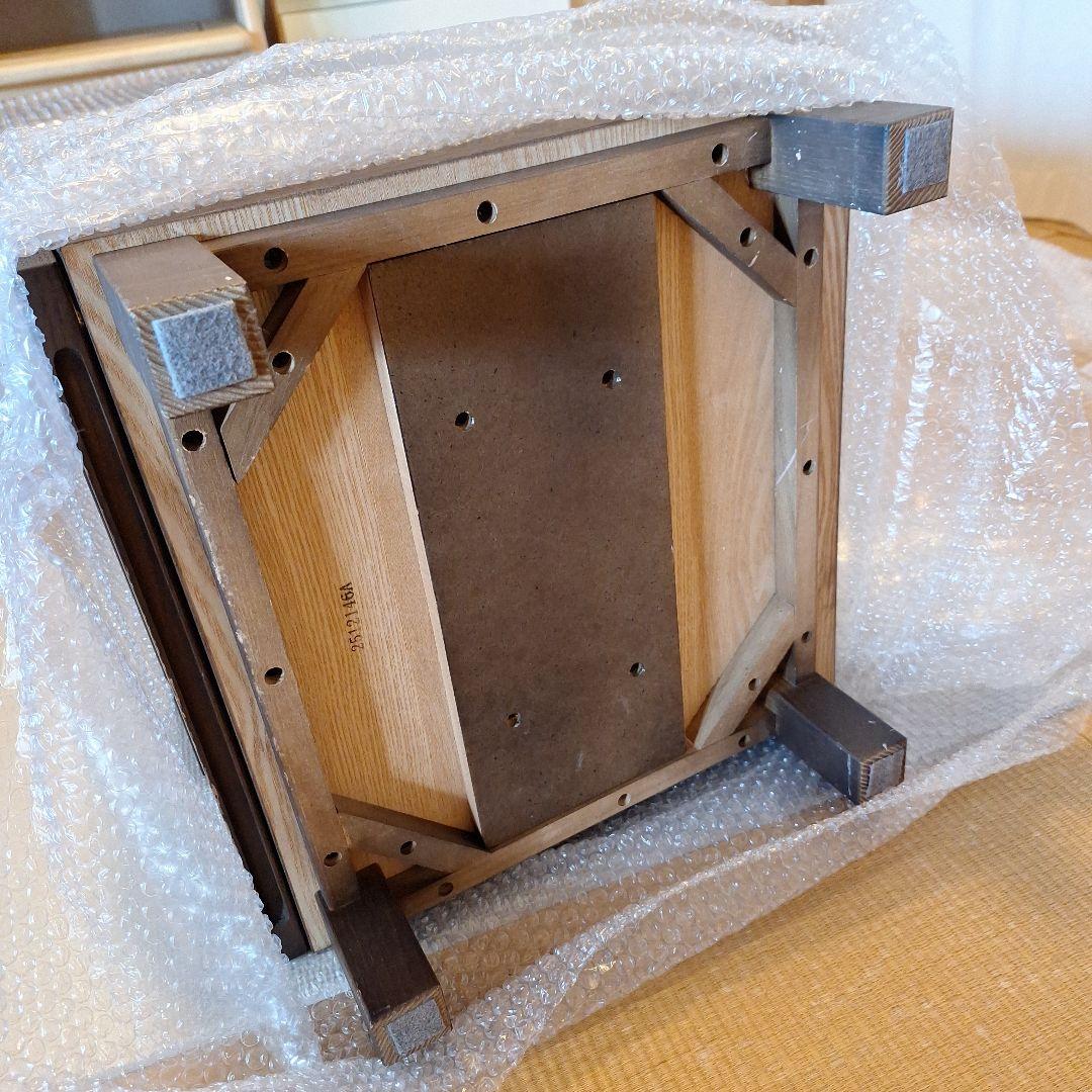 無印良品　タモ材　ダークブラウン 木製チェスト 4段